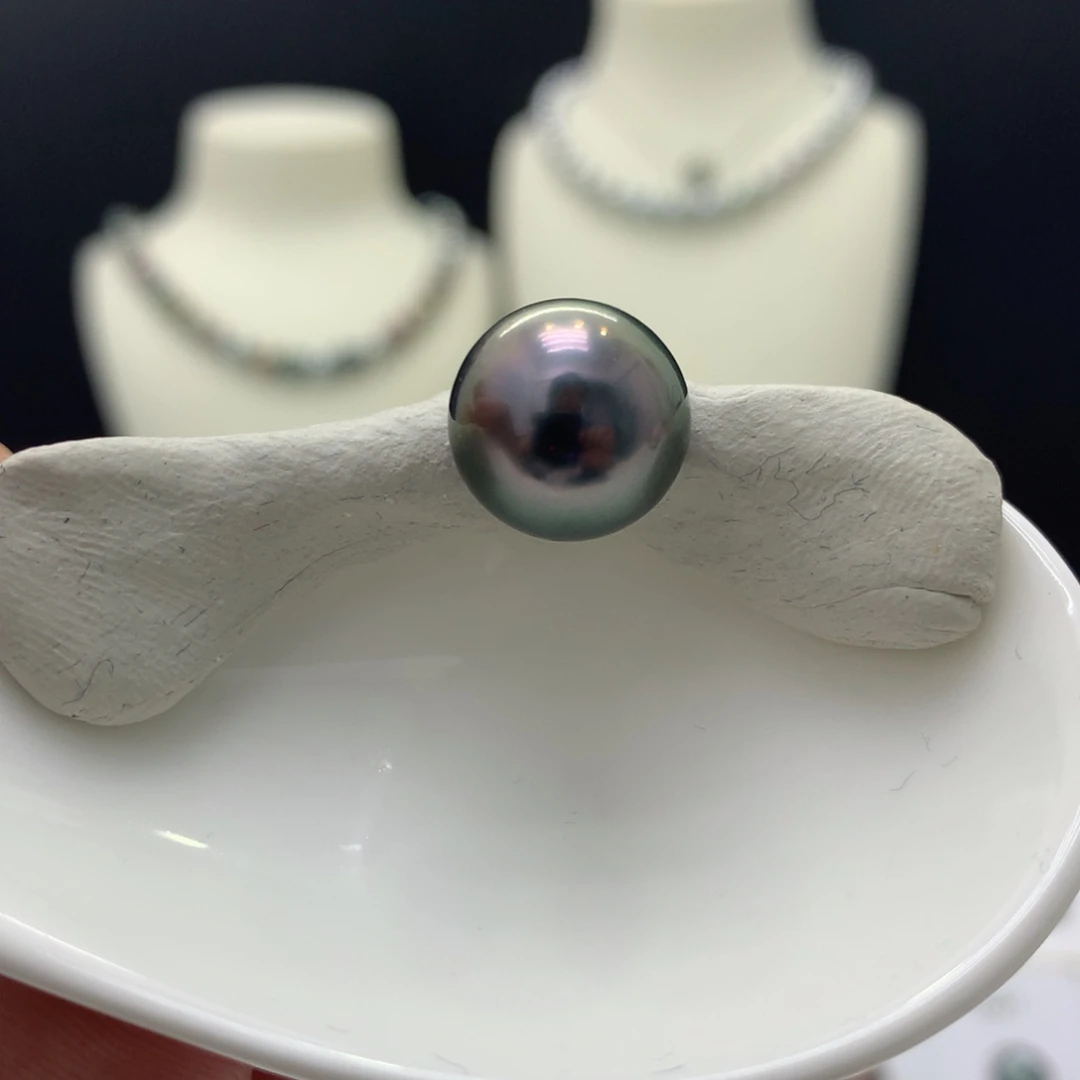 未镶嵌裸珠定制海水珍珠薰衣草紫绿13mm
