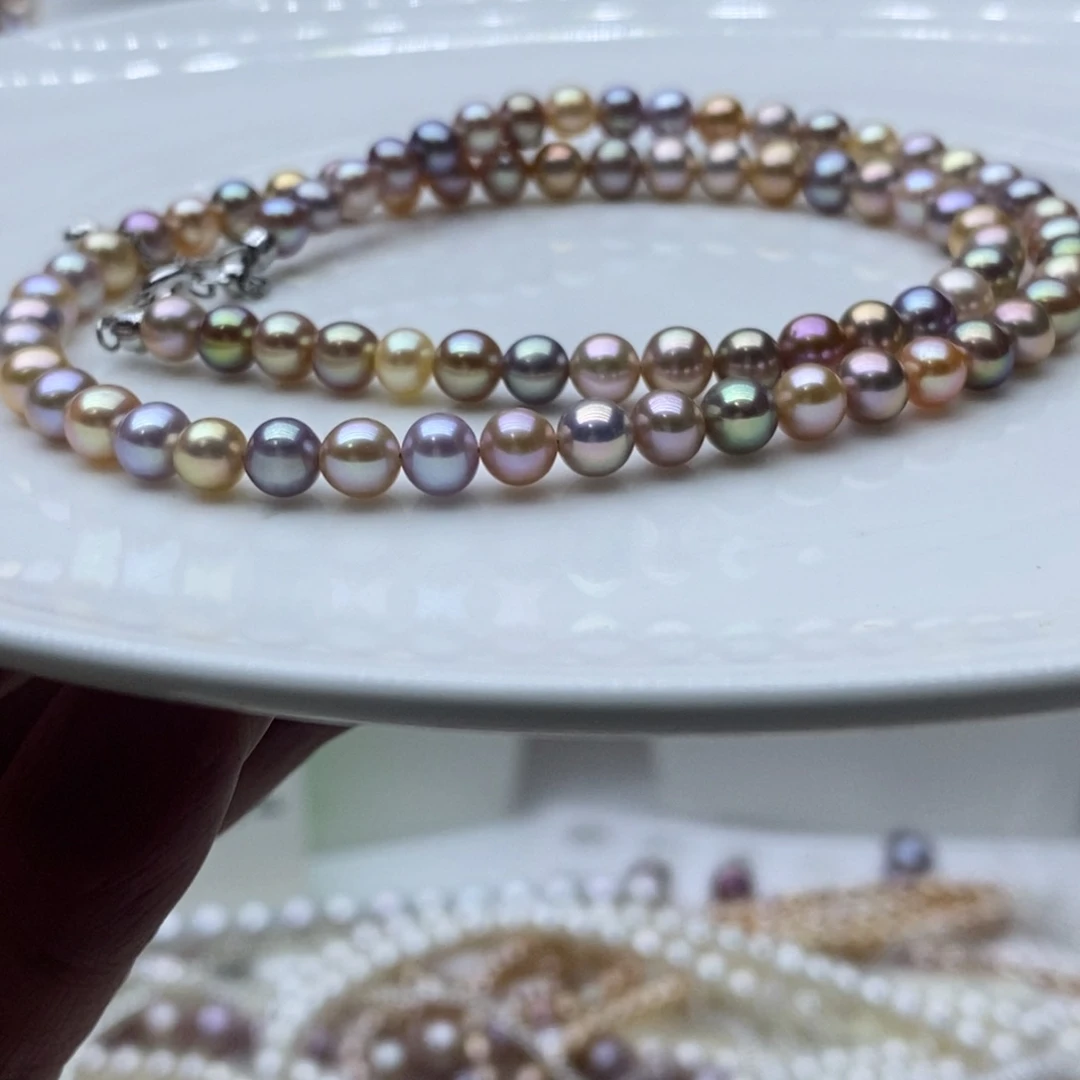 淡水珍珠颈饰银S925镶嵌乐*活