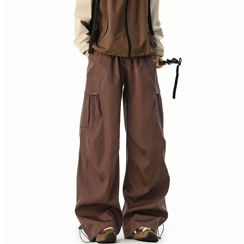 2025新款美式机能运动冲锋裤男生秋季户外登山宽松直筒百搭休闲裤