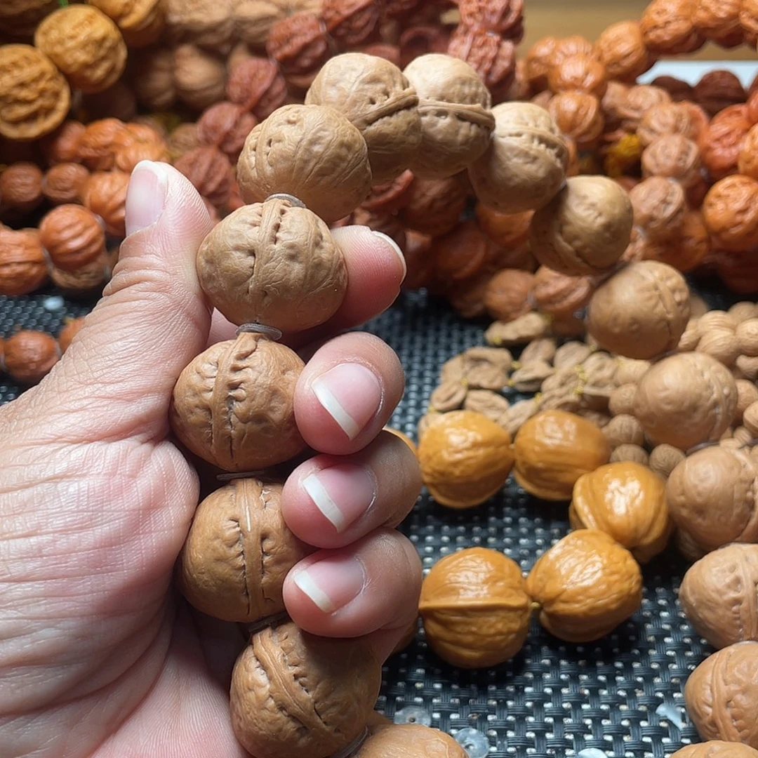 始***怀文玩核桃手串铁皮元宝