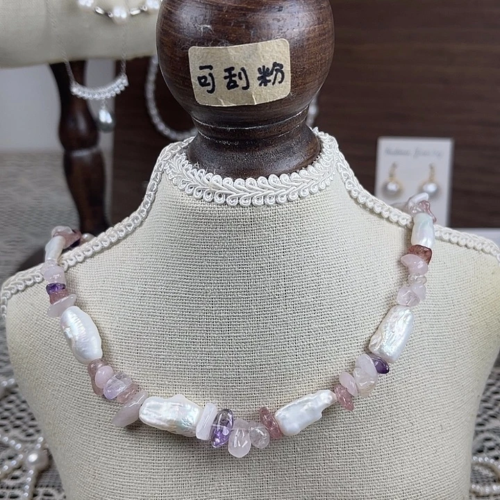 颈饰淡水珍珠银S925镶嵌