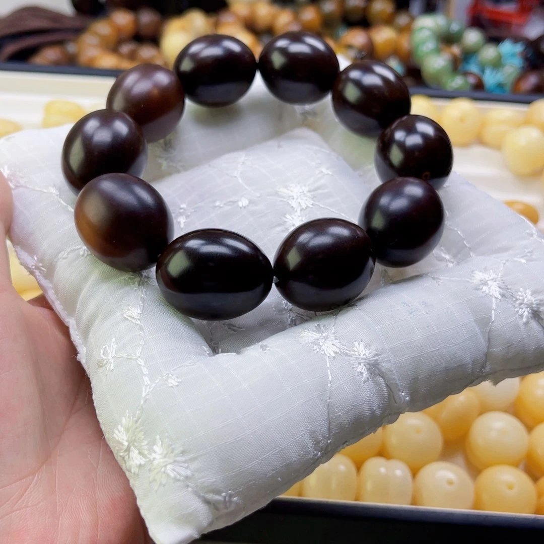 手串菩提根/象牙果瑕福利老料黑红