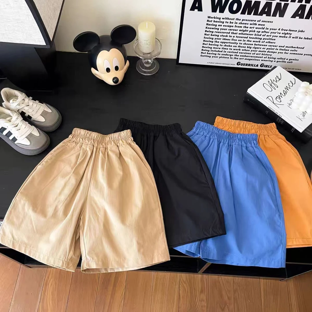 夏季新款男童休闲糖果色纯棉短裤柔软舒适薄款运动儿童中大童