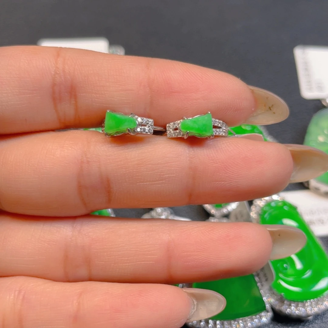 翡翠银S925镶嵌挂件