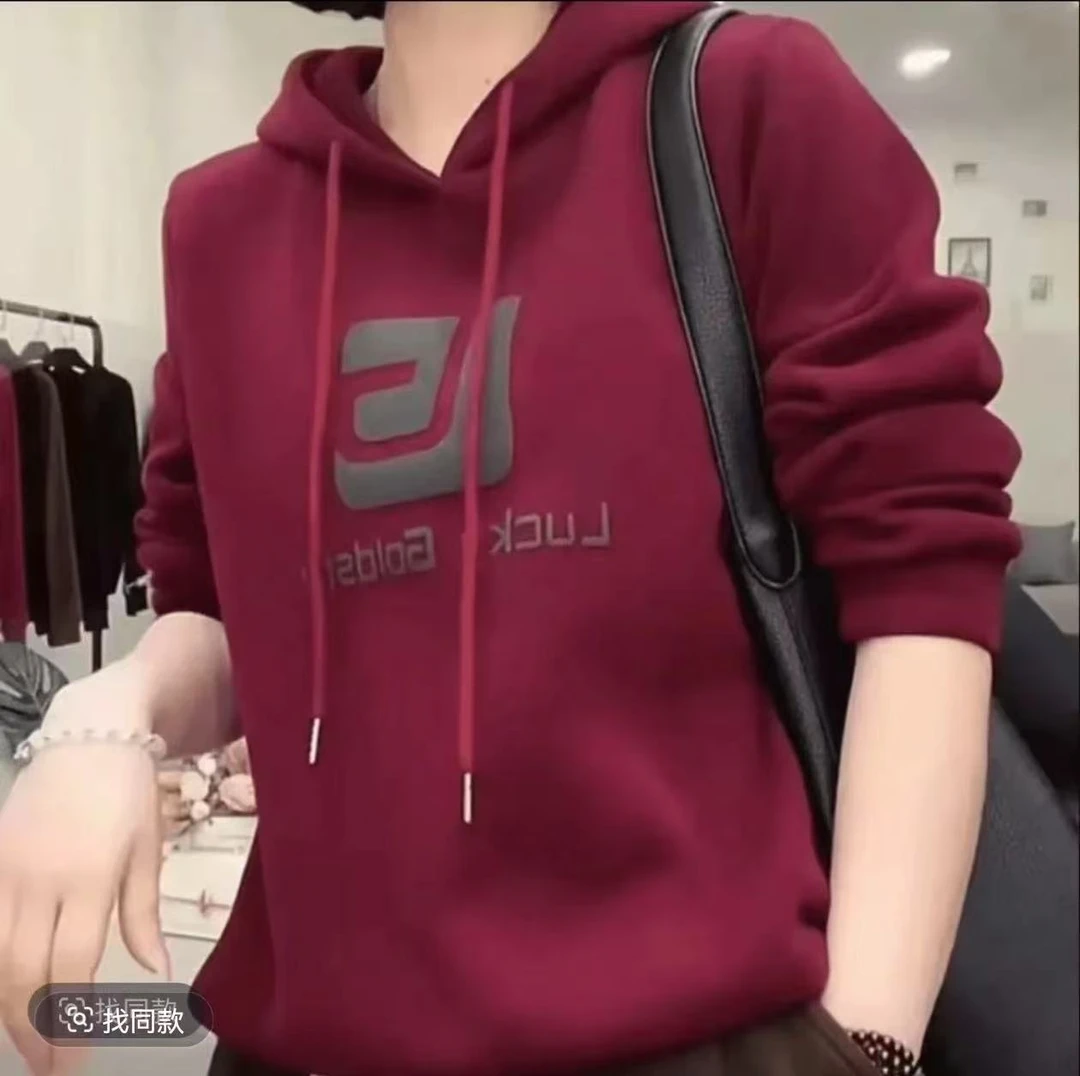0591#抽绳连帽款卫衣女时尚休闲百搭洋气显瘦春秋新款
