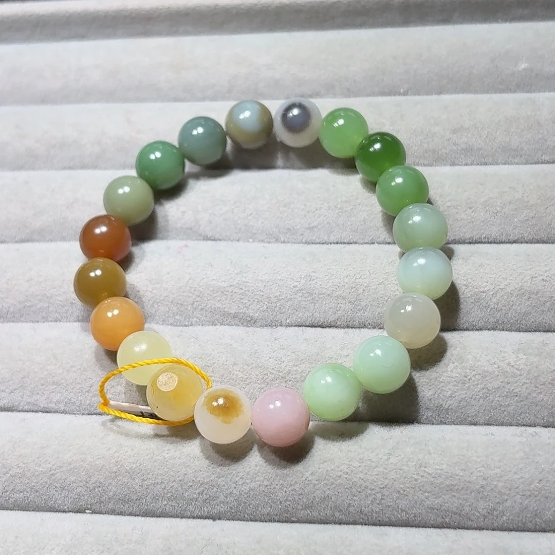 和田玉未镶嵌手串新疆和田玉多宝手串卡9