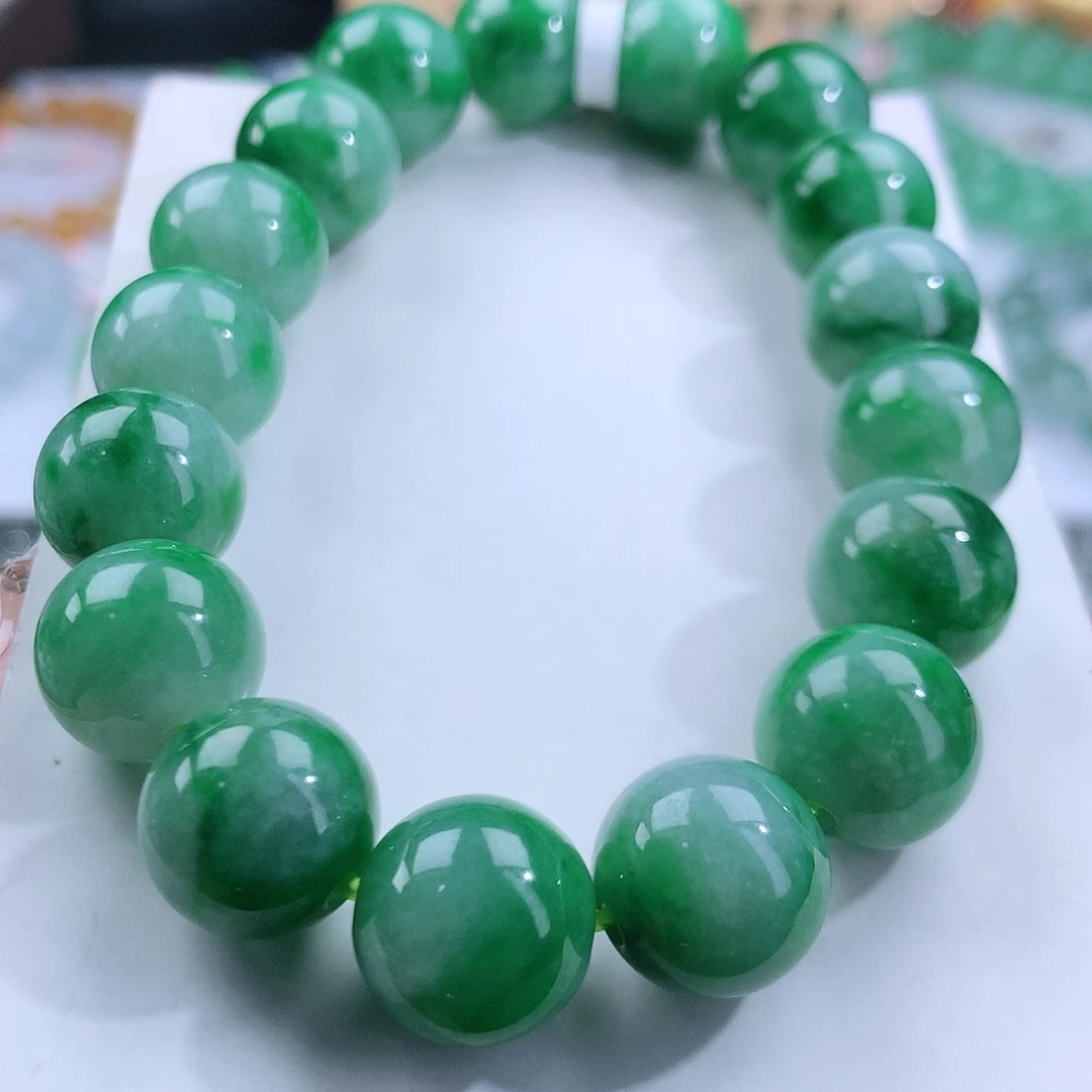 翡翠手链未镶嵌卡12.3mm