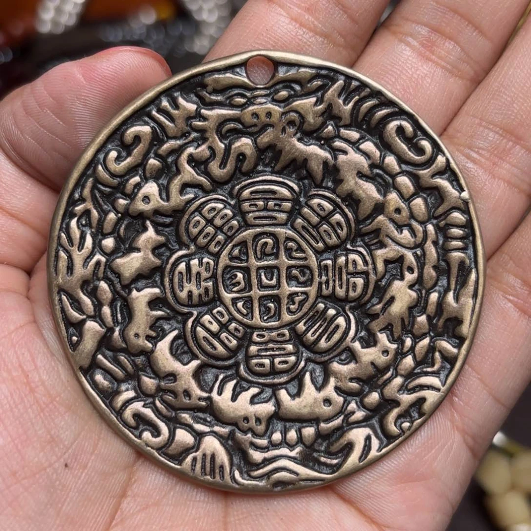 铜星月菩提吊坠项链