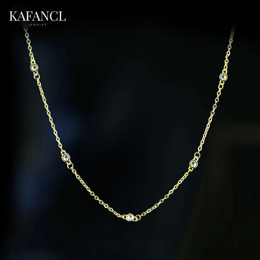 925银 镀K金 迷你泡泡镶嵌项链  ZR-B489