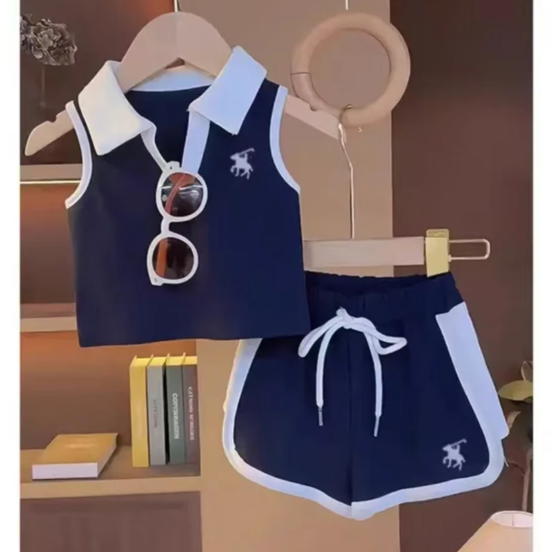 套装2025儿童夏女夏季休闲韩版夏款学院风薄款盐系少年感