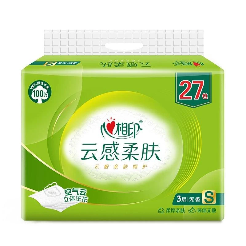 心相印云感立体压花3层90抽S码软抽纸 27包