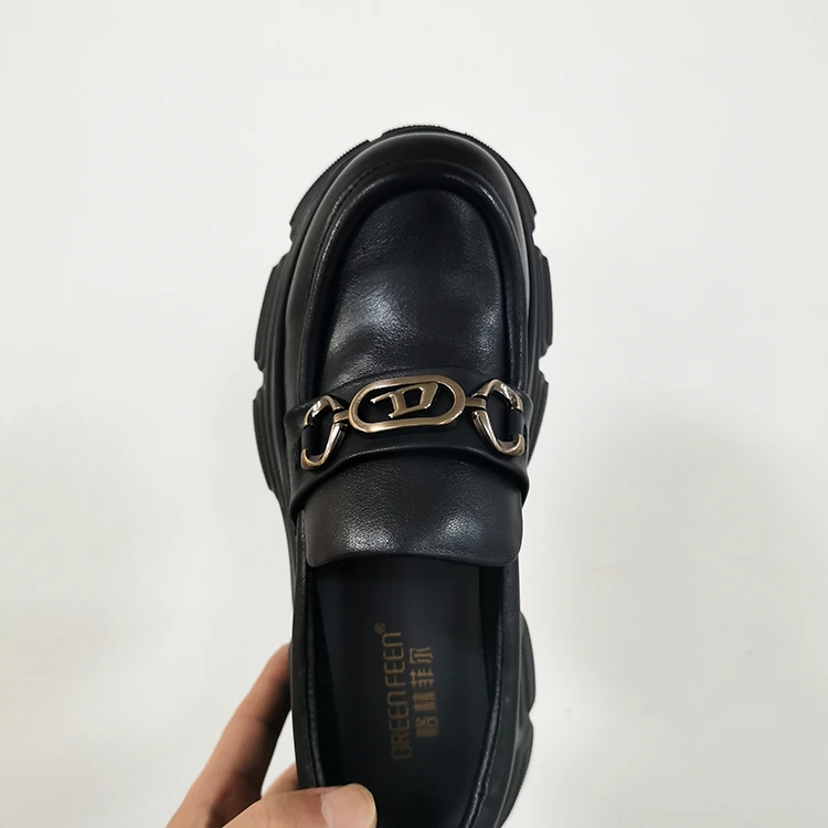 112150头层牛皮厚底乐福鞋真皮复古英伦风单鞋女鞋