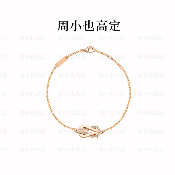 合金手链 发财扣半钻8字mini手链项链时尚情侣镶钻个性百搭灵动