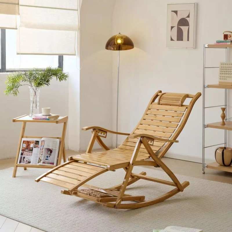YZ001（邱师傅）竹制竹木竹子躺椅午休折叠椅摇摇椅家用午睡椅