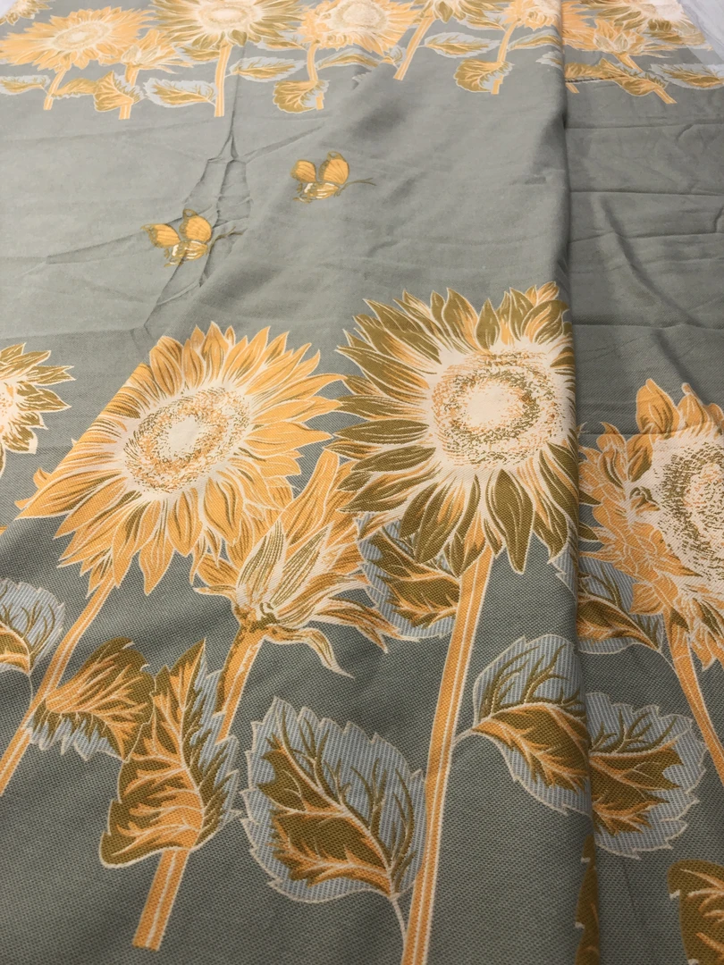 （灰色葵花）3.5米瑕疵大布头纱布棉印花面料床单被套布料