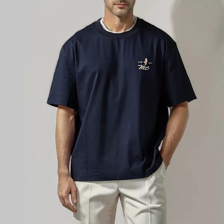 万男士宽松版短袖男士休闲百搭情侣夏季印花圆领高支数面料