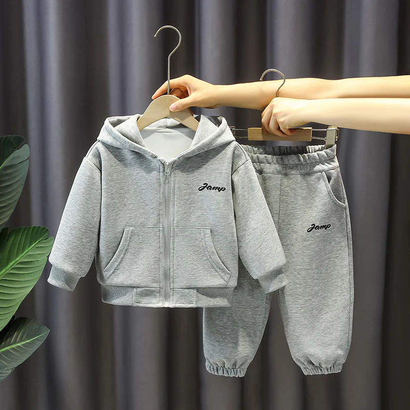 男童秋装运动套装儿童洋气连帽开衫卫衣男孩春秋季休闲帅气两件套