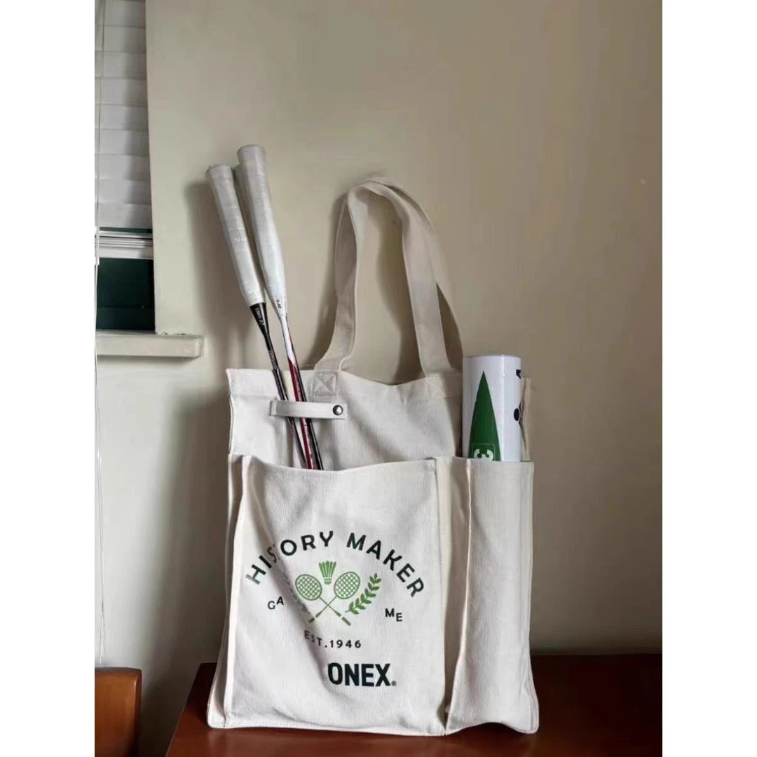 羽毛球帆布包2024夏季新款ins日系大容量手机布袋休闲百搭托特包