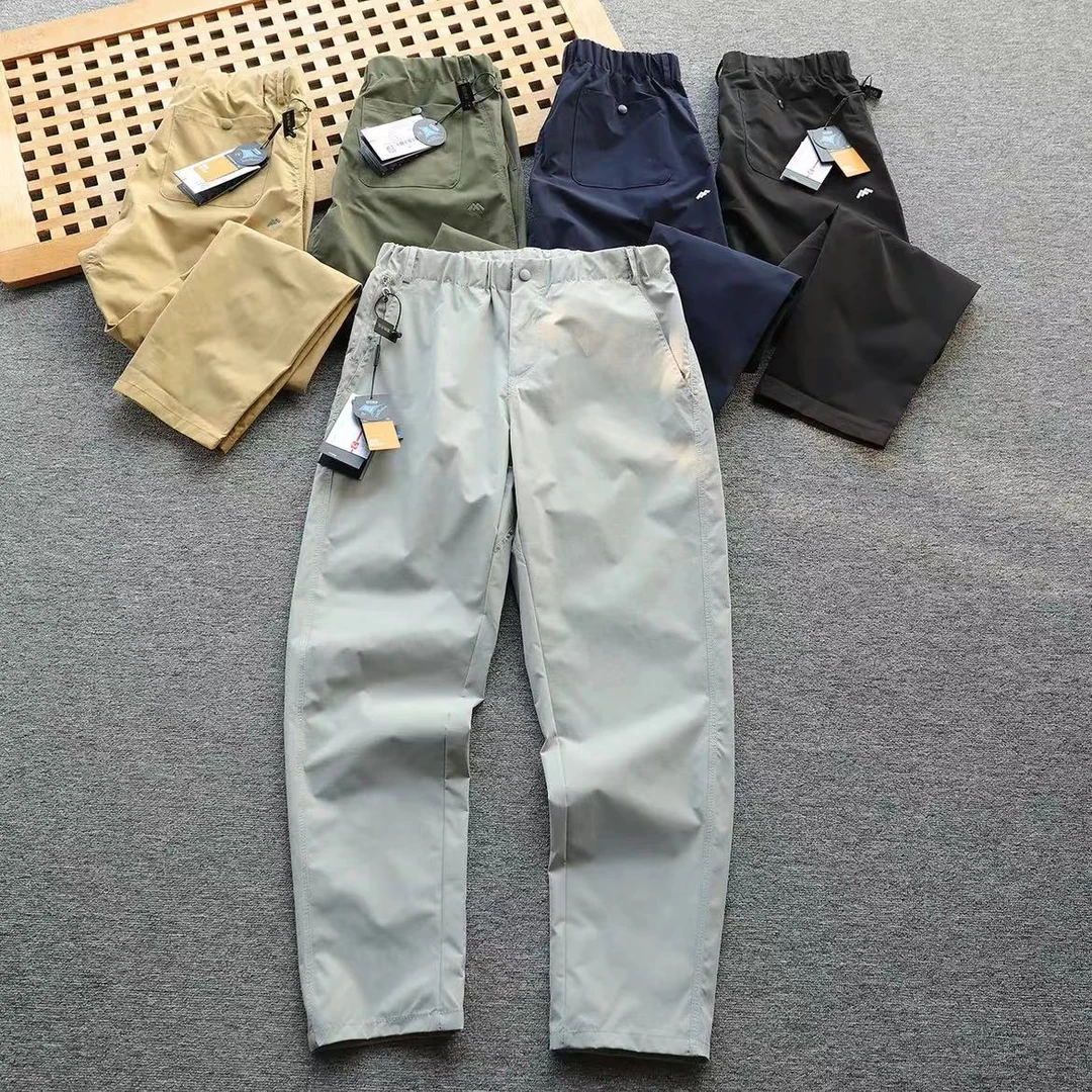 春夏季男女同款 户外休闲日常 方格纹面料机能休闲小直筒长裤8339