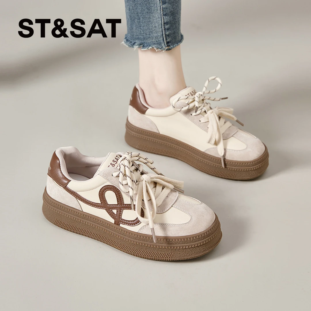 星期六女鞋明星同款百搭鞋子新款透气阿甘鞋德训鞋休闲运动鞋板鞋