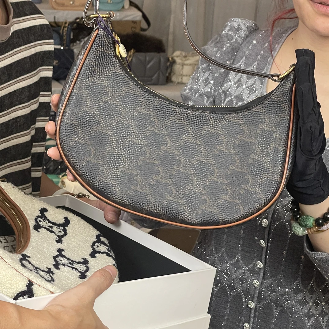 95新 Celine/思琳 夏七中古/老花单肩包