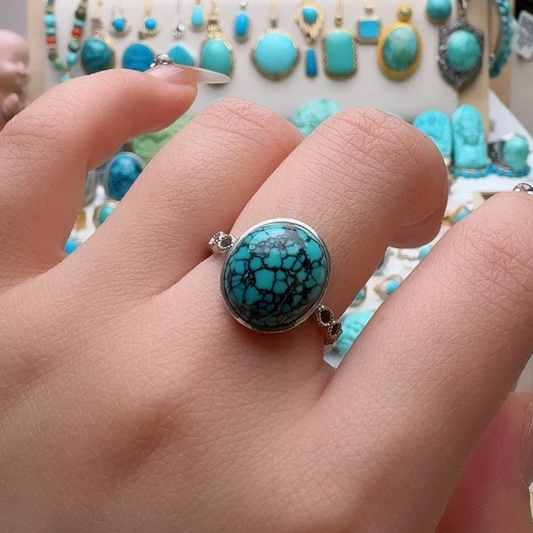 绿松石珠宝奇石银S925镶嵌