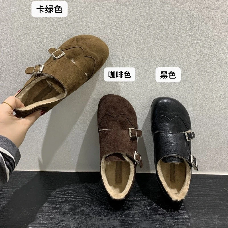 全包勃肯鞋女2025新款冬季爆款加绒加厚毛毛鞋外穿平底保暖棉鞋子