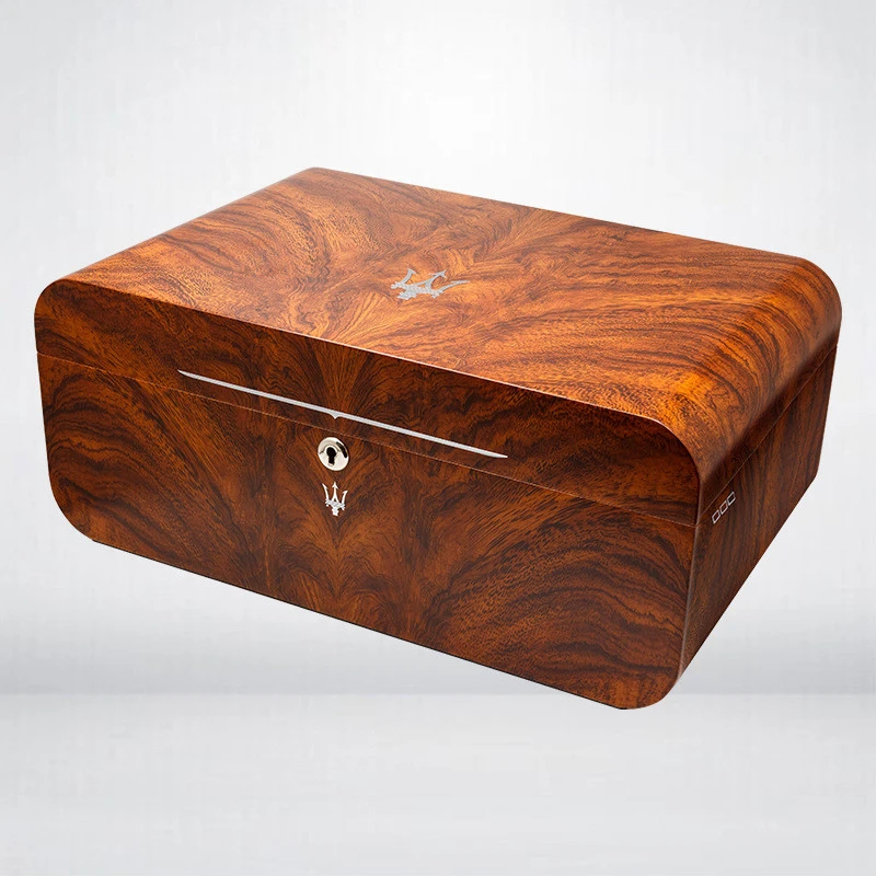 正品玛莎拉蒂新款雪茄盒欧式醇化盒雪松木雪茄保湿盒大容量醇化盒