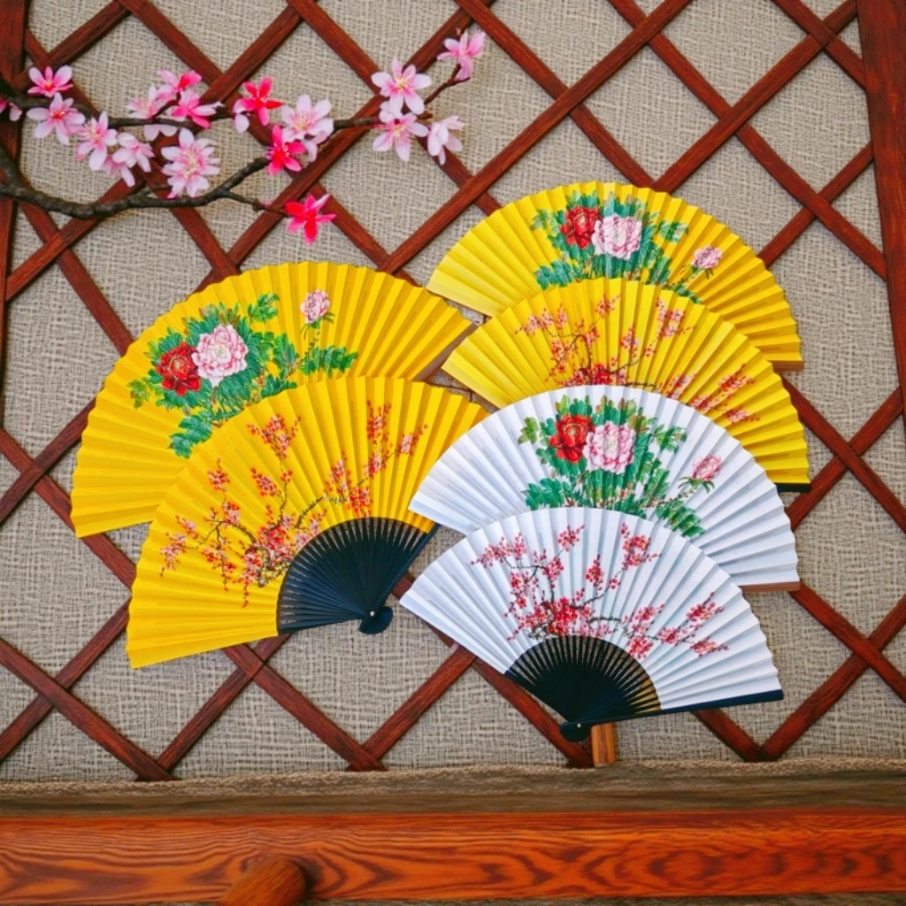 中国风戏韵戏曲折扇牡丹京剧越剧贵妃醉酒表演专用折扇扇子