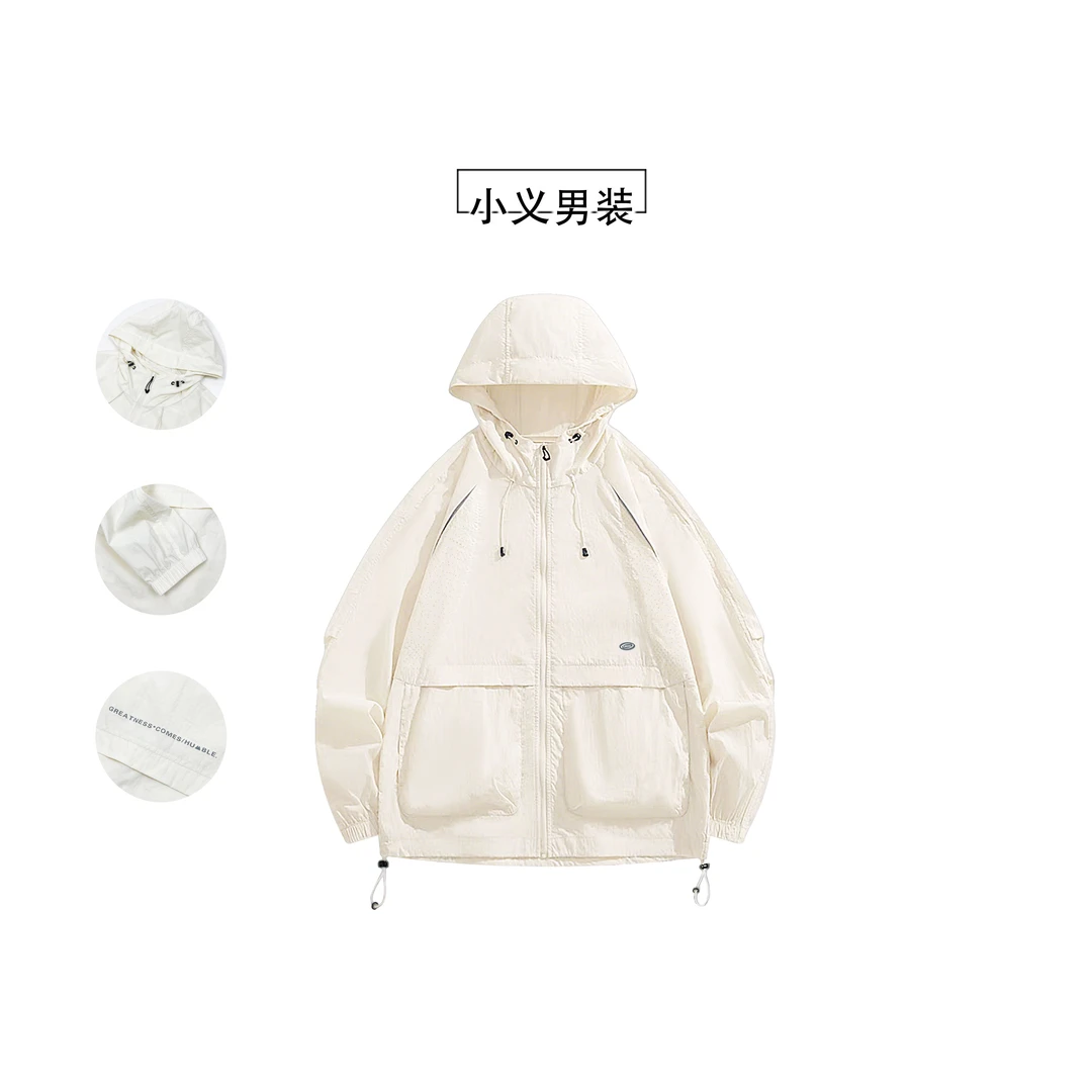 3650 夏季新款男士软壳透气时尚连帽冲锋衣防晒衣UPF50+夹克外套