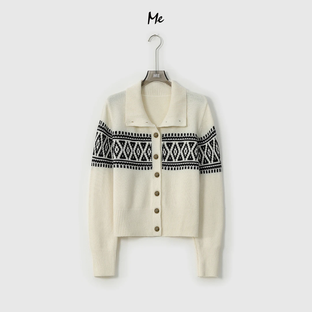 ME【100%绵羊毛荷鲁斯】超细美利奴绵羊毛费尔岛提花毛衣MESA4279