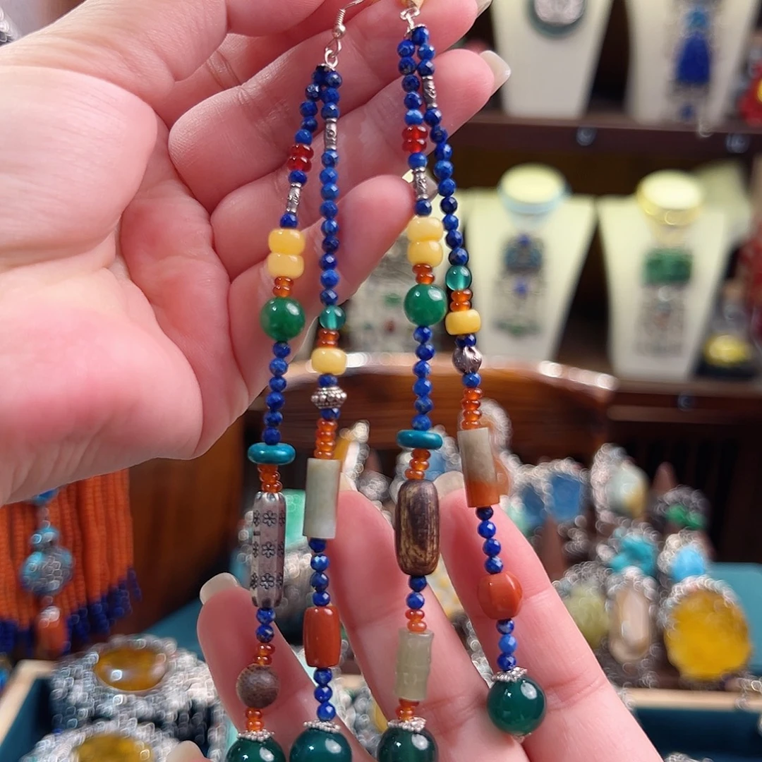 925银珐琅锦象原创设计耳环