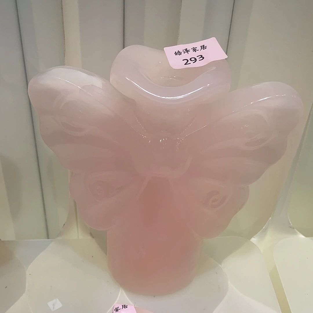 石材粉玉蝴蝶花瓶293