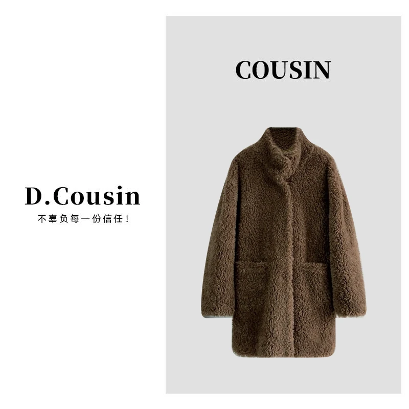 【D.cousin】【街头暖炉】秋季100%绵羊毛慵懒感立领时尚外套My 1948