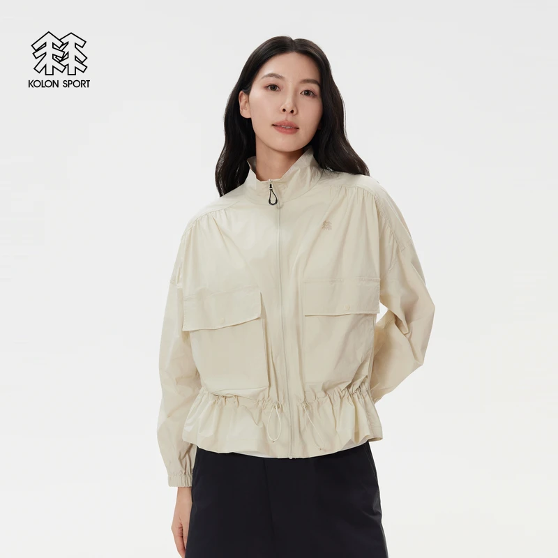 KOLON SPORT可隆短款皮肤衣女士防泼水防风夹克防晒UPF50+风衣
