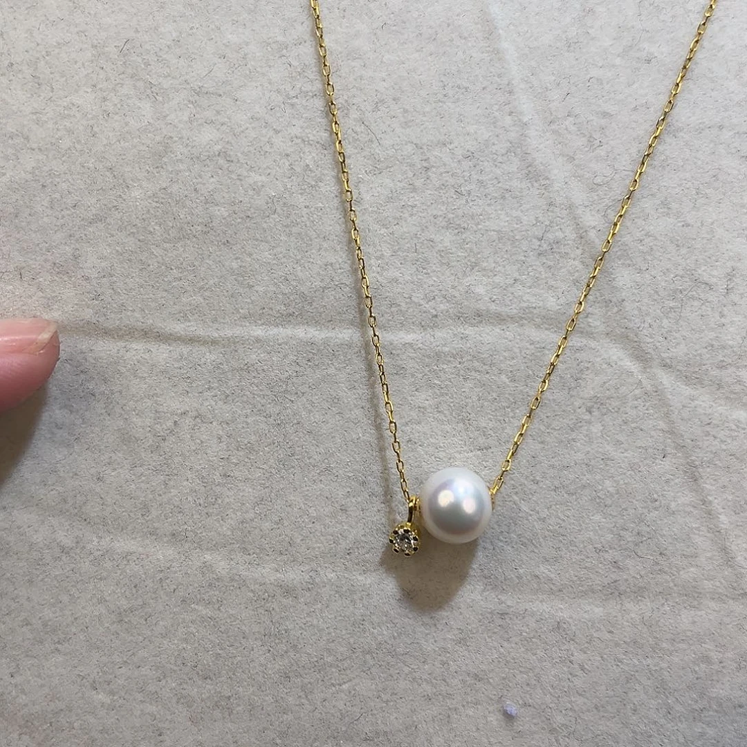 颈饰银S925镶嵌淡水珍珠