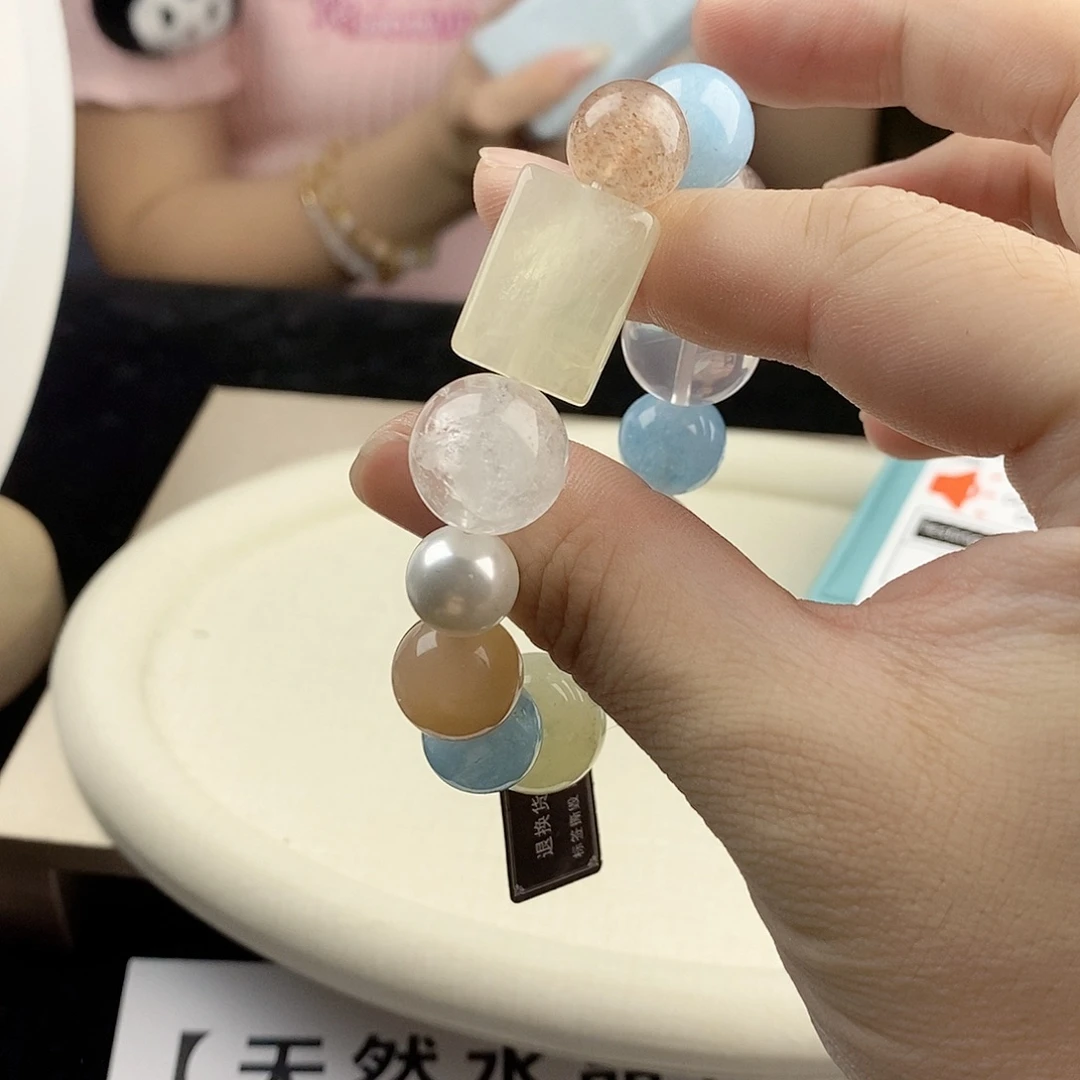 银S925镀金镶嵌手链水晶