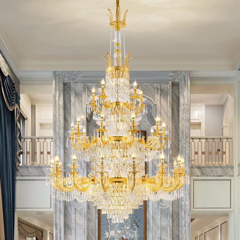 新款豪华高档欧式客厅吊灯餐厅大气别墅复式楼轻奢大厅水晶灯具