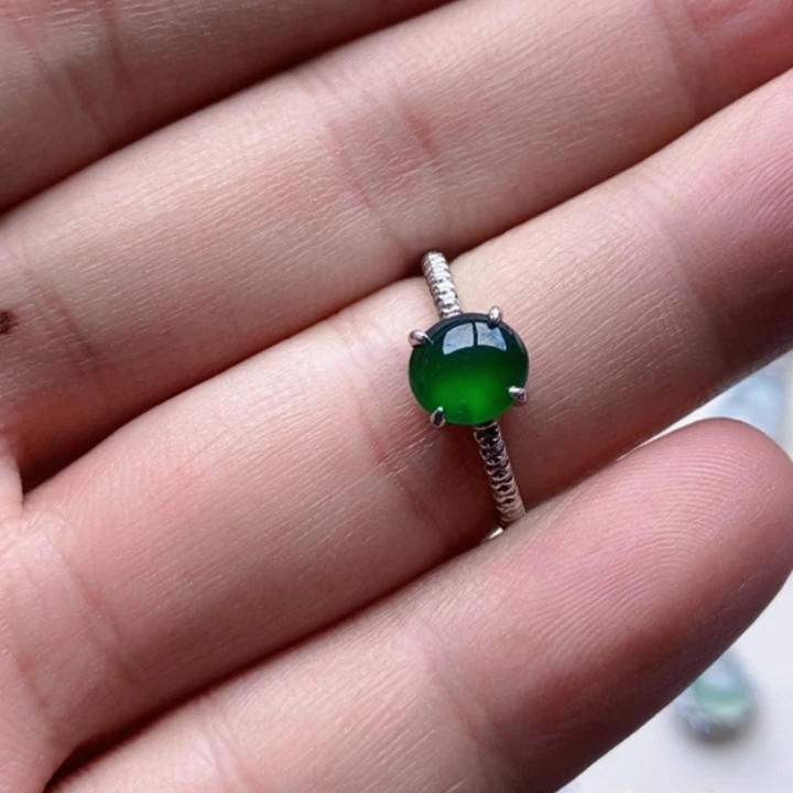 翡翠银S925镶嵌戒指