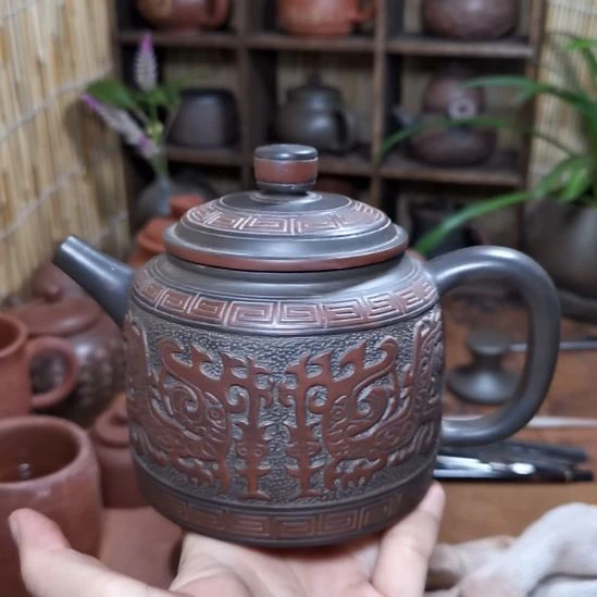广西钦州坭兴陶茶壶450cc