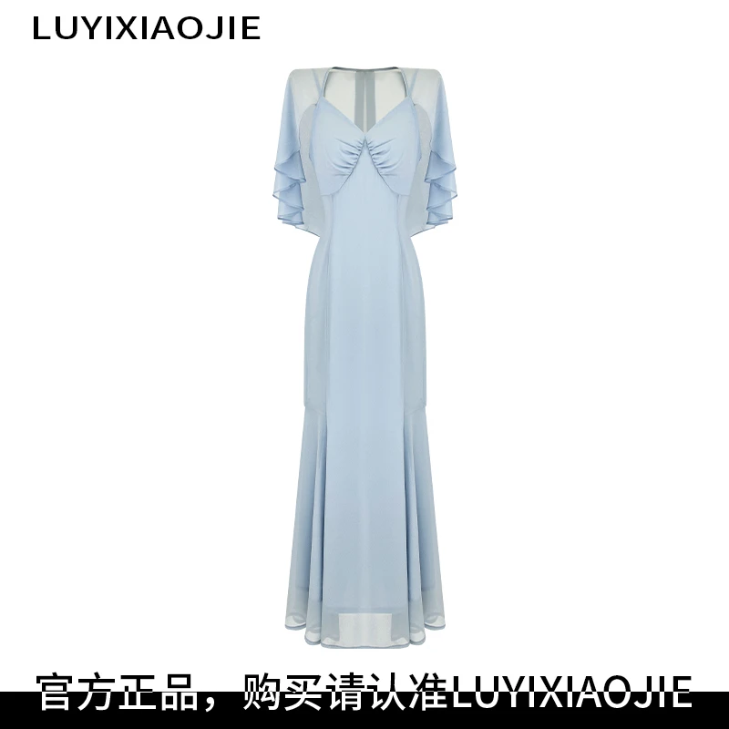 LYXJ【科莫湖畔】吊带连衣裙2025夏季新款收腰显瘦法式约会连衣裙
