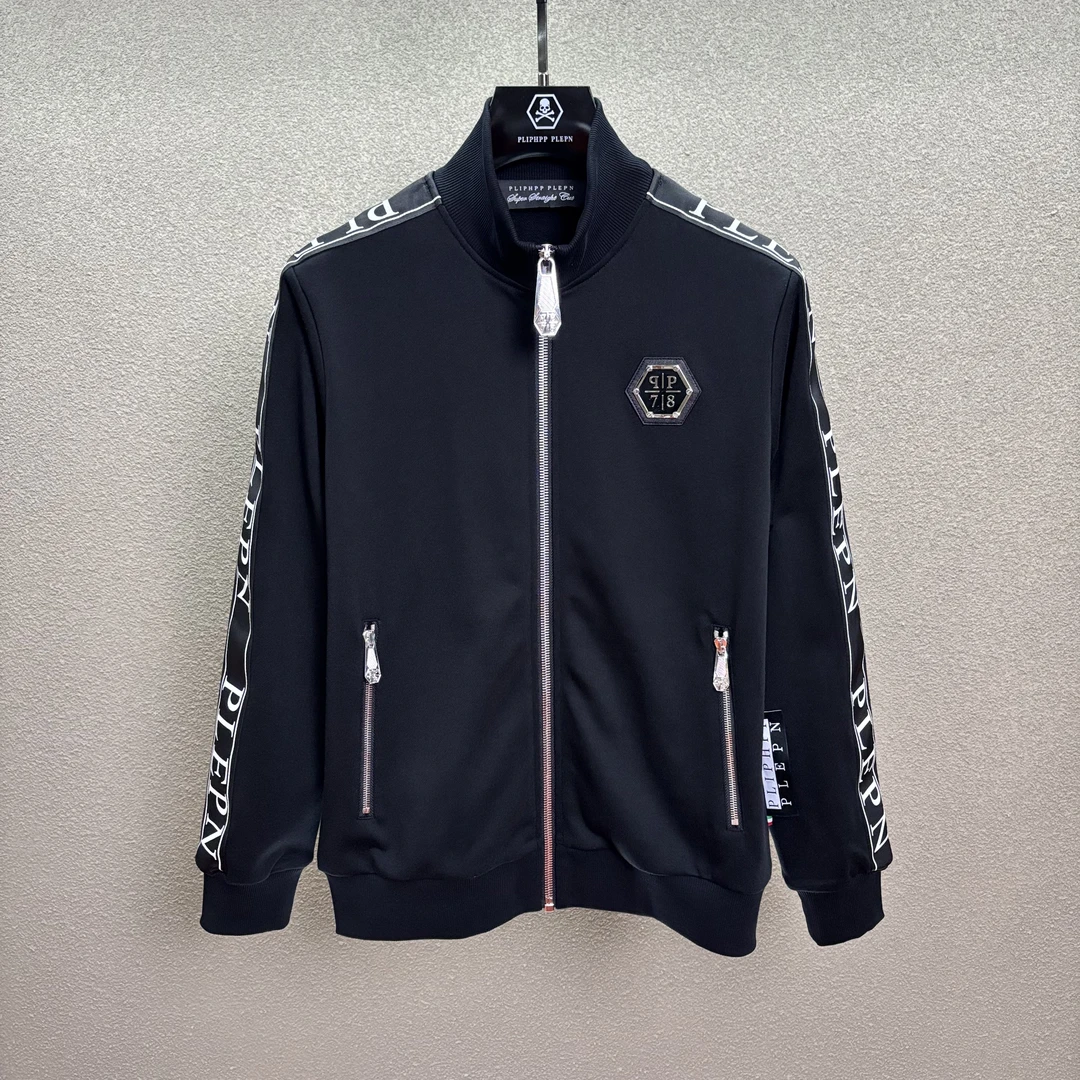PLIPHPP PLEPN奢潮男装 暗夜条纹秋冬时尚修身运动卫衣开衫W6603