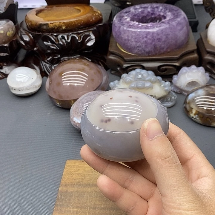 未镶嵌紫晶摆件精抛美盆