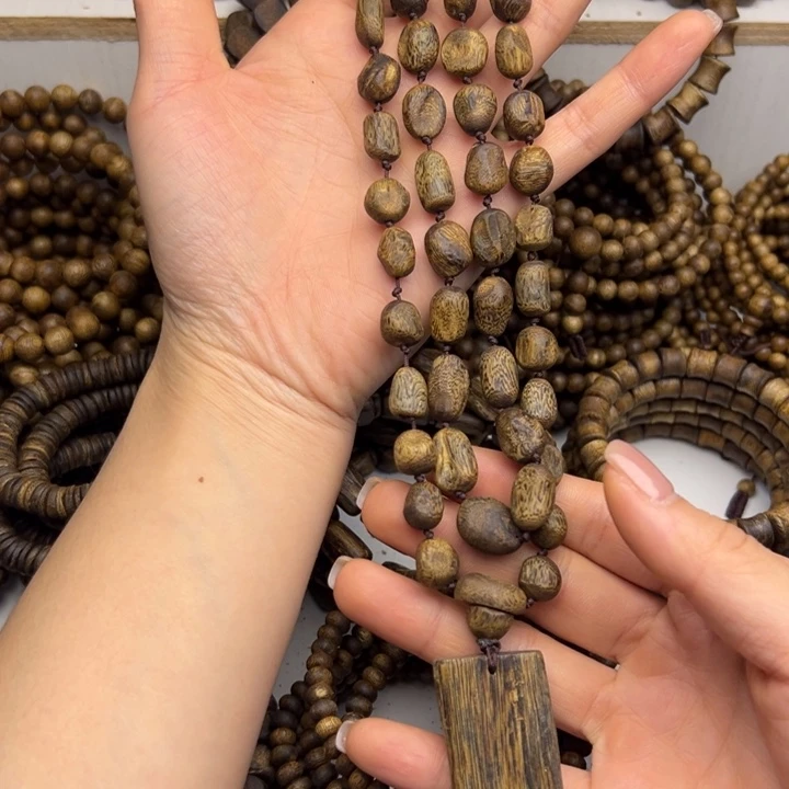 沉香碎屑沉香种植奇楠高结油 树钉项链34.5克