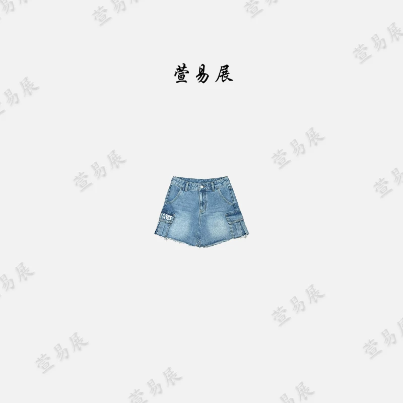 萱易展-“吉赛尔”100棉设计感复古显瘦百搭牛仔短裤-KZ031801