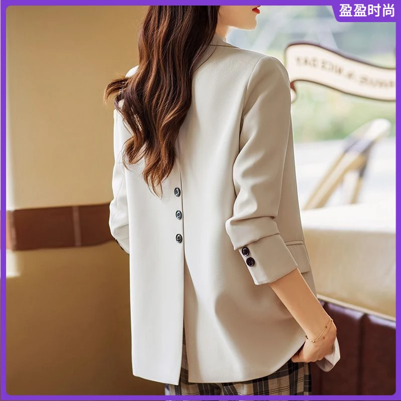 l西装外套女2025年新款女装洋气春装感上档次减龄垂坠感小西服I