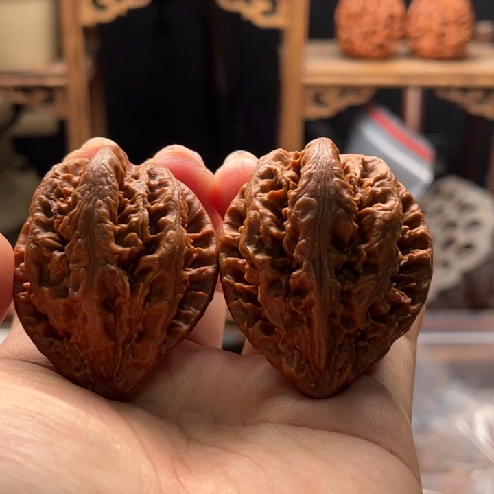 文玩核桃把件楸大胖瑕疵123