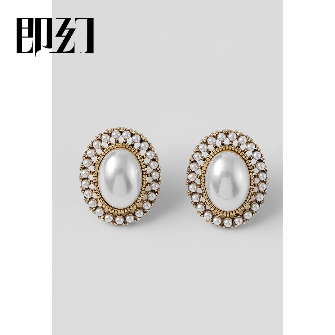 铜合金耳饰 ♦梦回巴黎 法式优雅百搭耳钉香风复古耳环A-4639