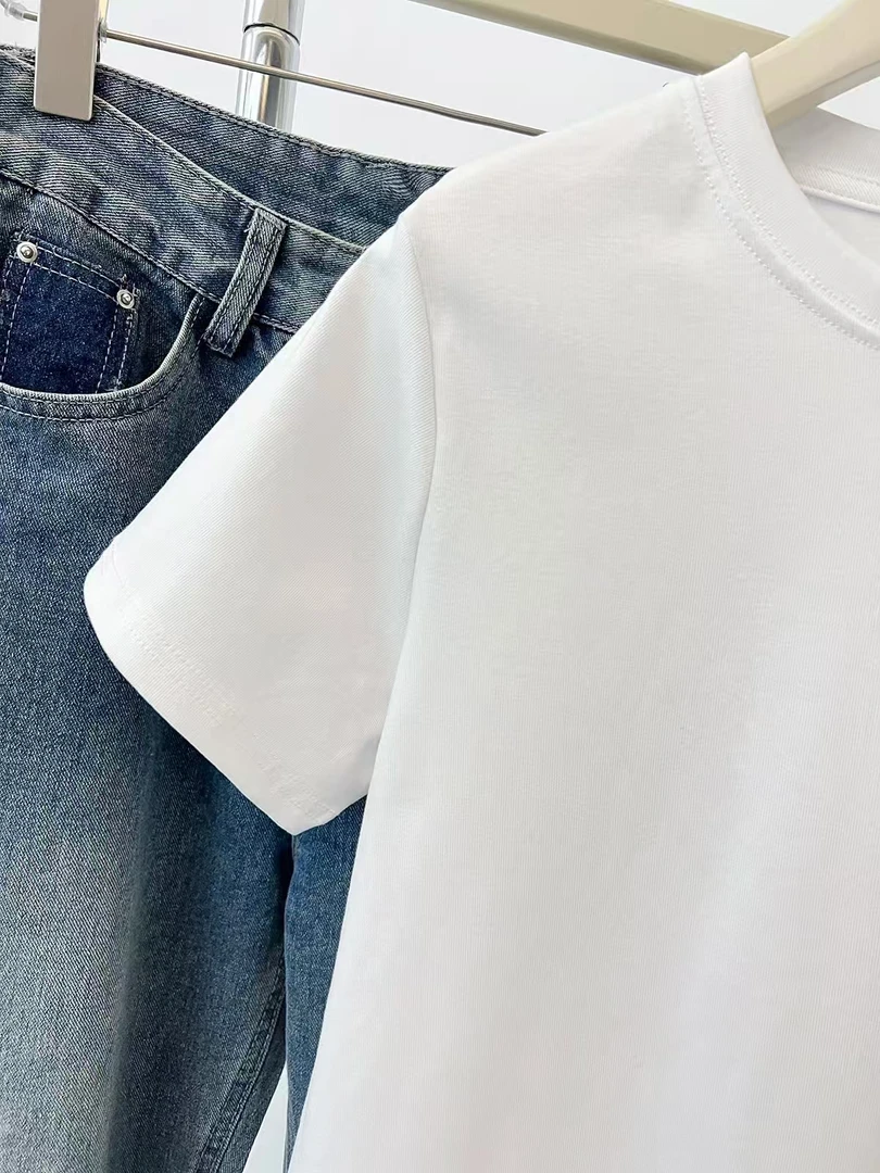 2025新款（妹妹家玫红蓝紫拼色3）白色轻奢时尚休闲女士宽松