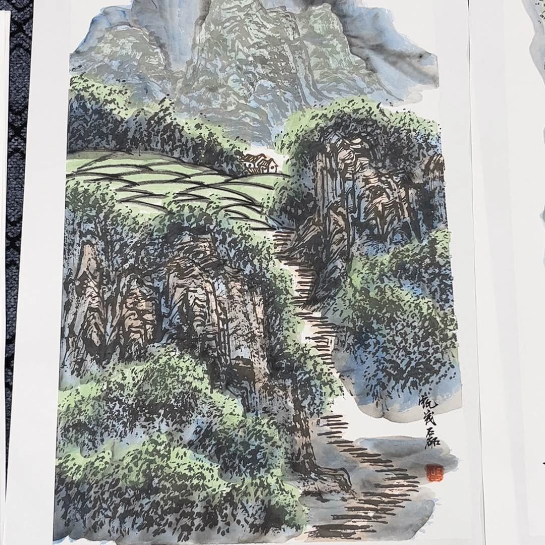 国画甄茂磊老师92.50山水奇